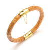 Hinged Carved Jade 'Bamboo' Bangle Bracelet