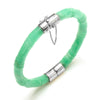 Hinged Carved Jade 'Bamboo' Bangle Bracelet