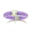 Hinged Carved Jade & Mother of Pearl Bangle Bracelet