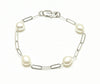 9mm Baroque Pearl On Sterling Silver Paperclip Chain Bracelet