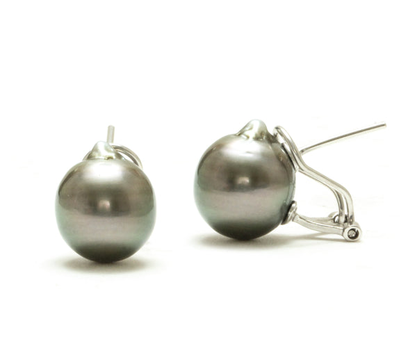 11MM Baroque Tahitian Pearl Omega Back Earrings