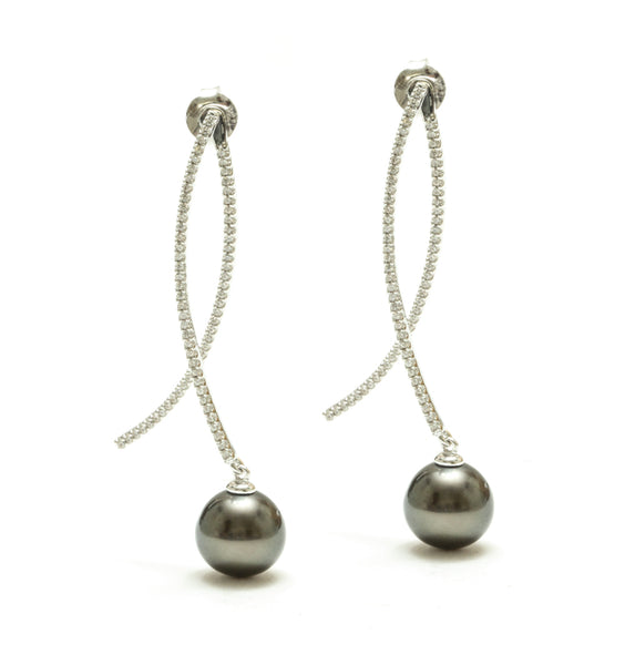 10MM Tahitian Pearl Matchstick Earrings