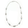 8X22mm Silver or Pink Keshi Pearl On Sterling Silver Paperclip Chain Necklace
