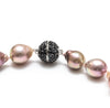 18" 12-15MM Natural Metallic Pink Baroque Freshwater Pearl Necklace with spinel clasp