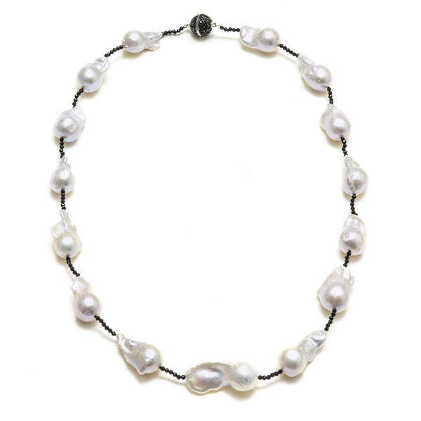 DESIGNER BLACK SPINEL, Onyx And Pearls Bids Necklace 42 NWOT $195.39 -  PicClick AU