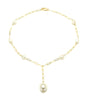 13mm & 9mm Baroque Pearl On Sterling Silver Paperclip Chain Necklace