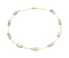 8X22mm Silver or Pink Keshi Pearl On Sterling Silver Paperclip Chain Necklace