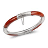 6mm Multi color Jade Sterling Silver Hinged Bangle