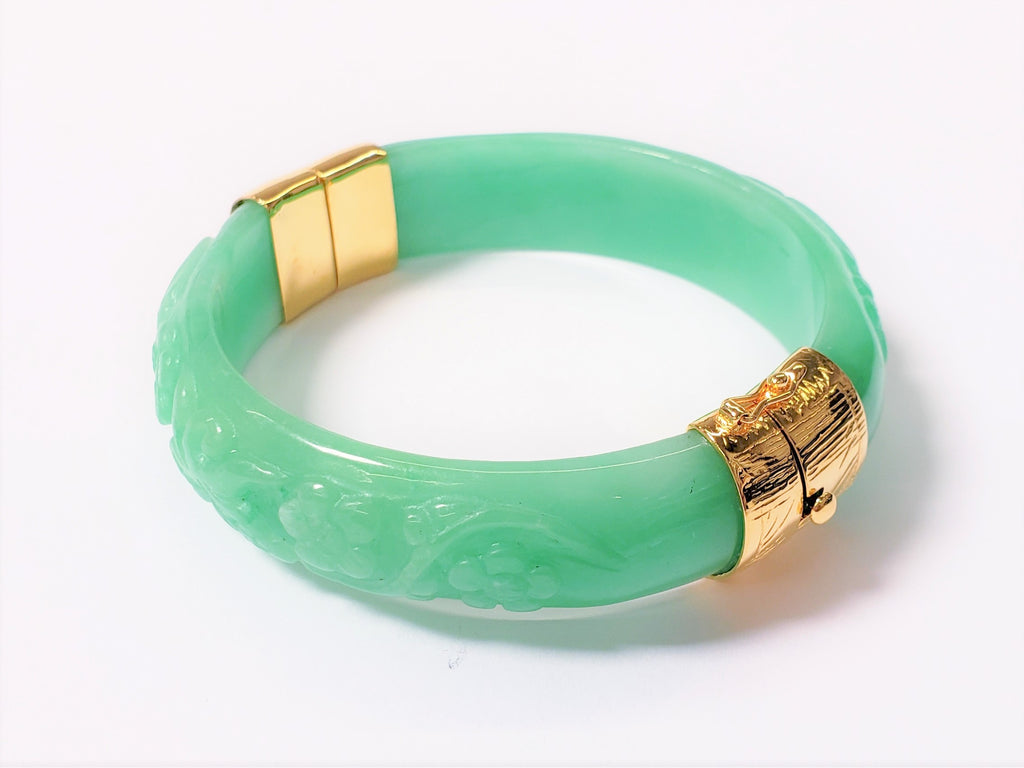 14mm Hinged Jade Bangle Bracelet