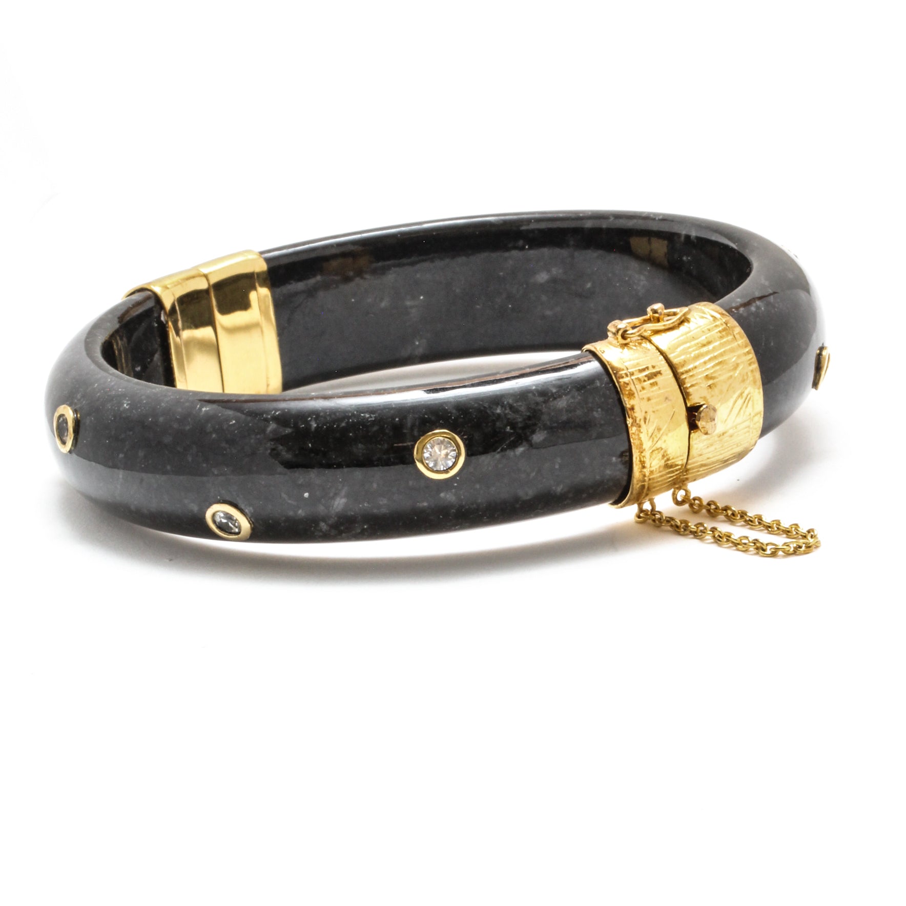 13mm Hinged Jade 'Sparkle' Bangle Bracelet – Kwan