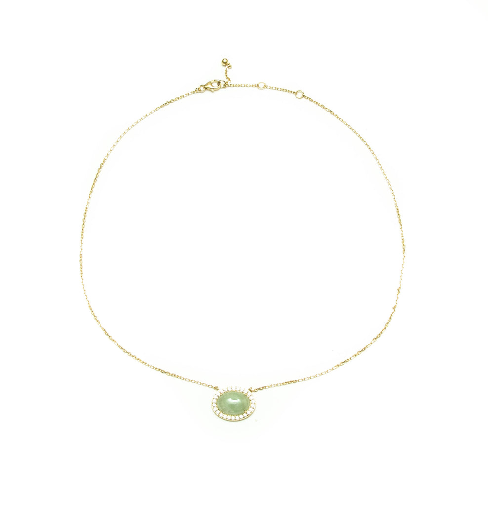 925 Gold plated Natural Jade Necklace
