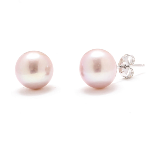 10mm Natural Pink Freshwater Pearl Earrings