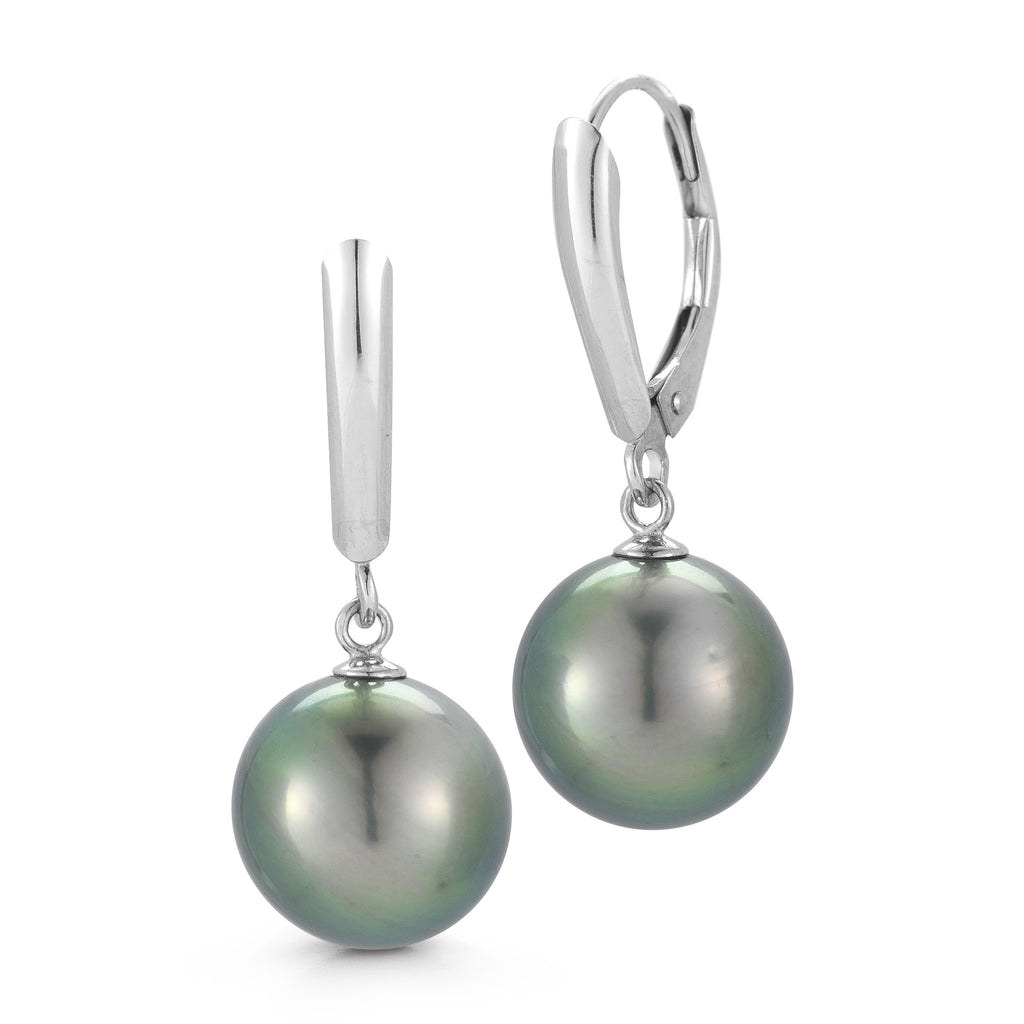 The Classic Tahitian Pearl 14K White Gold Lever Back Earrings