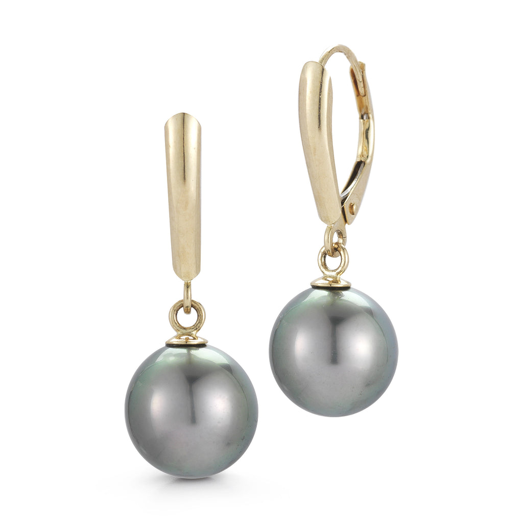 The Classic Tahitian Pearl 14K Yellow Gold Lever Back Earrings