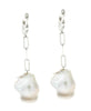 13mm Baroque Pearl On Sterling Silver Paperclip Chain Earrings