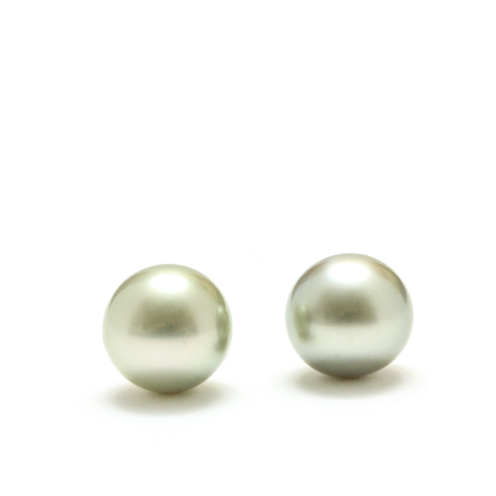 Limited Edition Natural Light Pistachio Tahitian Pearl Earrings