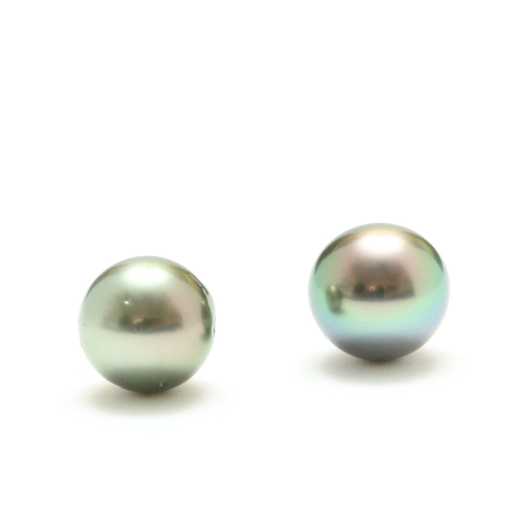 Limited Edition Natural Pistachio- Peacock Tahitian Pearl Earrings