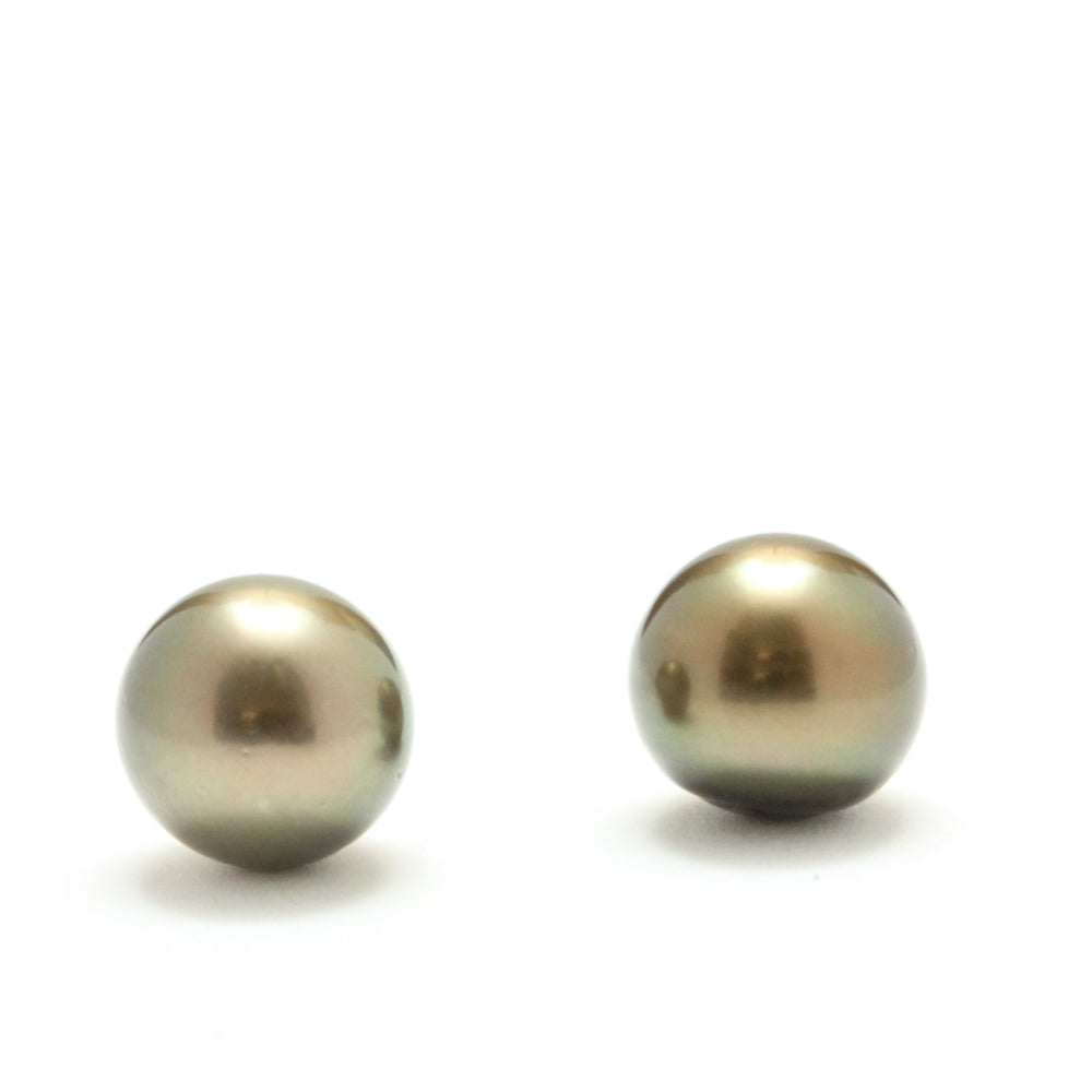 Limited Edition Natural Dark Copper Tahitian Pearl Earrings