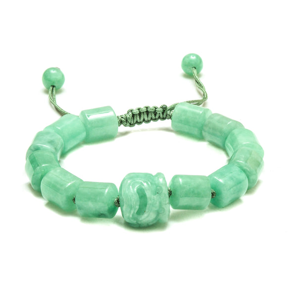 Green Jade Foo Dog Adjustable Bracelet