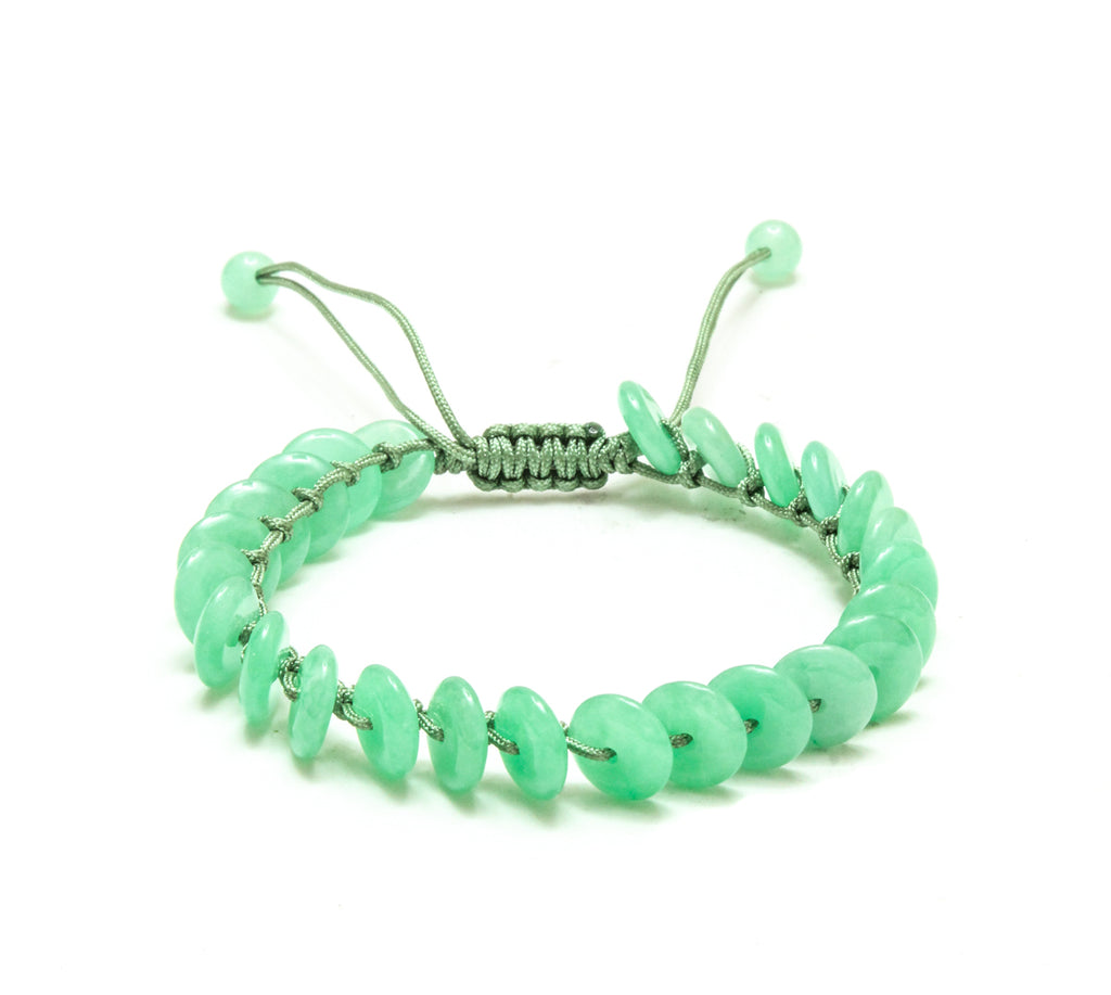 Green Jade Coin Adjustable Bracelet