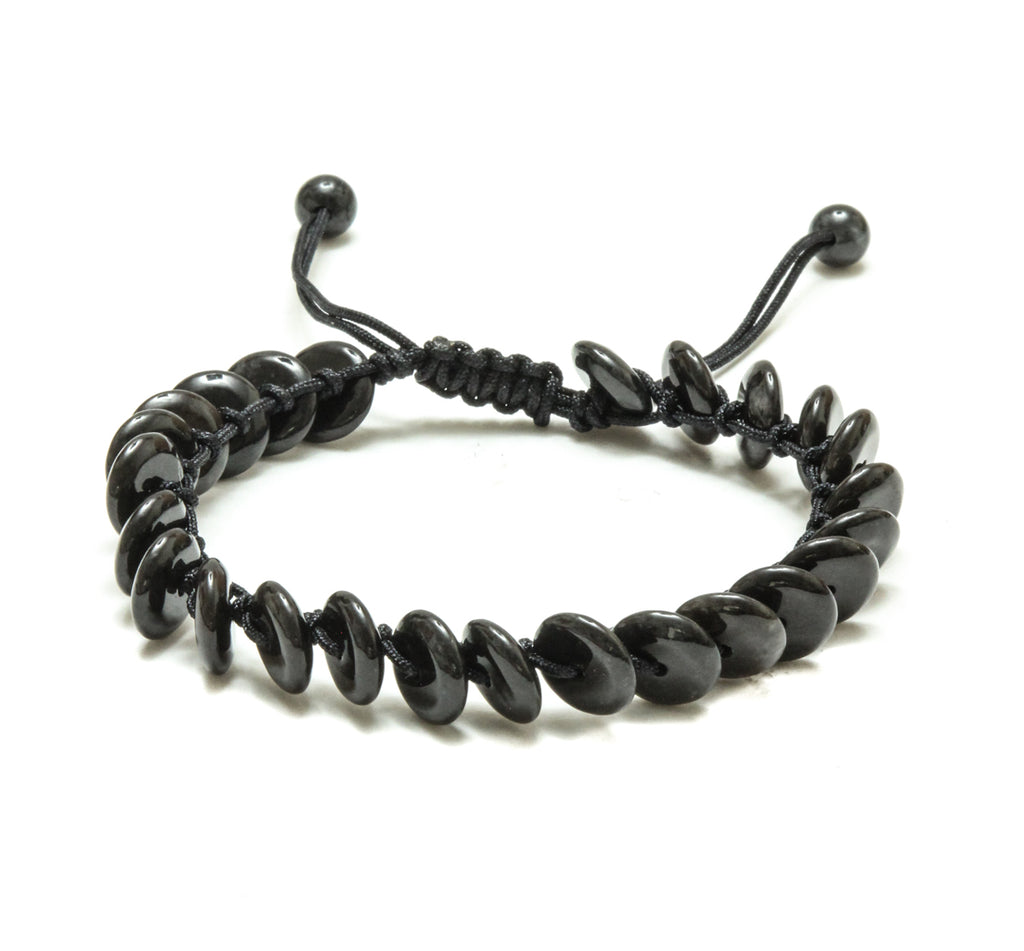 Charcoal Jade Coin Adjustable Bracelet