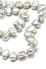 36" 11MM Silver Keshi Pearl Necklace