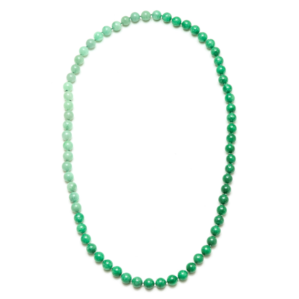 30" 10mm Ombre Jade Necklace
