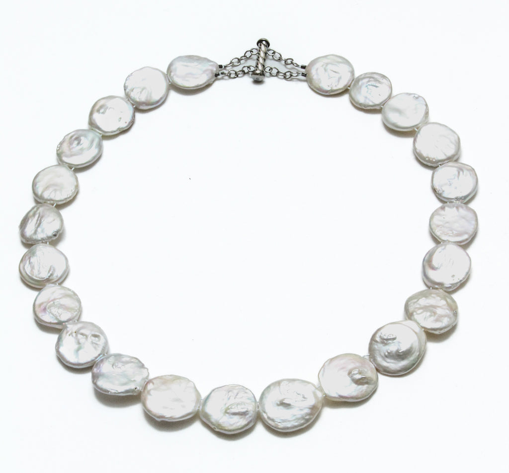 19mm Coin Pearl Collar Necklace