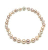 18" 12-15MM Natural Metallic Pink Baroque Freshwater Pearl Necklace with spinel clasp