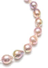 18" 12-15MM Natural Metallic Pink Baroque Freshwater Pearl Necklace with spinel clasp