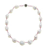 18", 24" or 34" 13-15MM Baroque Pearl & Spinel Or Ruby Station Necklace