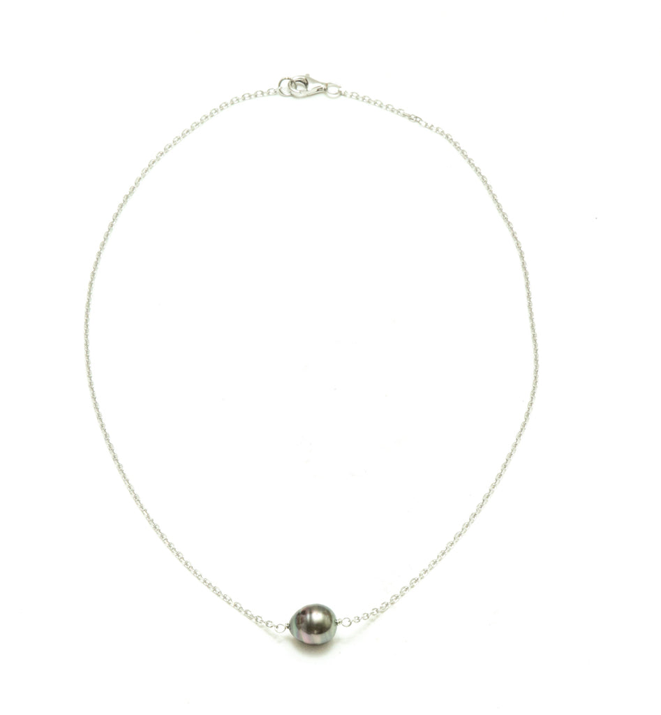 Peacock Baroque Tahitian Pearl Necklace in White Gold | Winterson